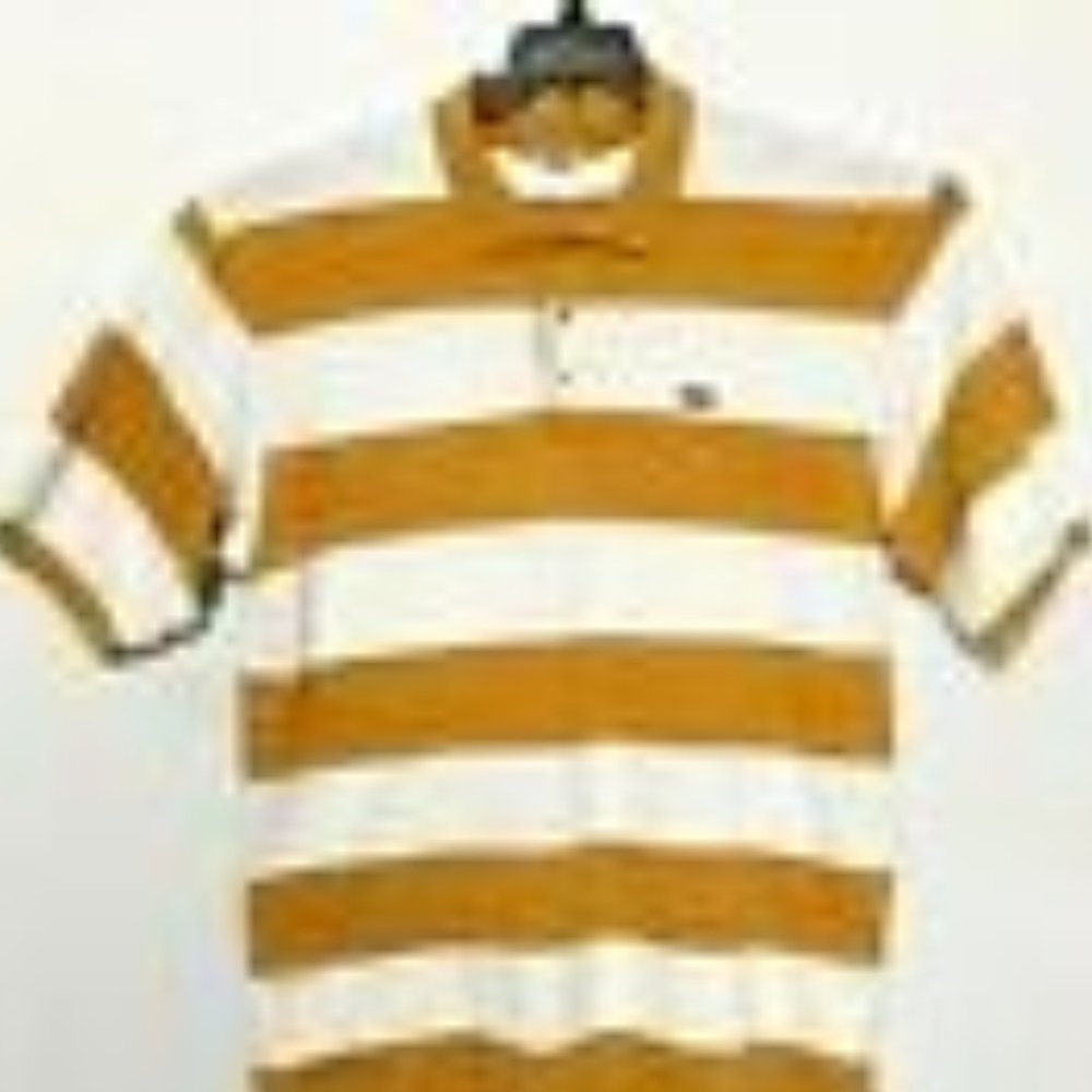 Lacoste Mens Polo Knit Shirt Sz 2XL Yellow Stripe